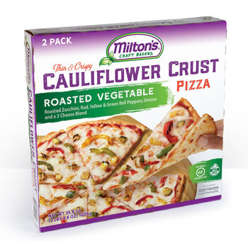 Milton's Cauliflower Crust Pizza with Roasted Vegetables, 2 Pack      .                                      