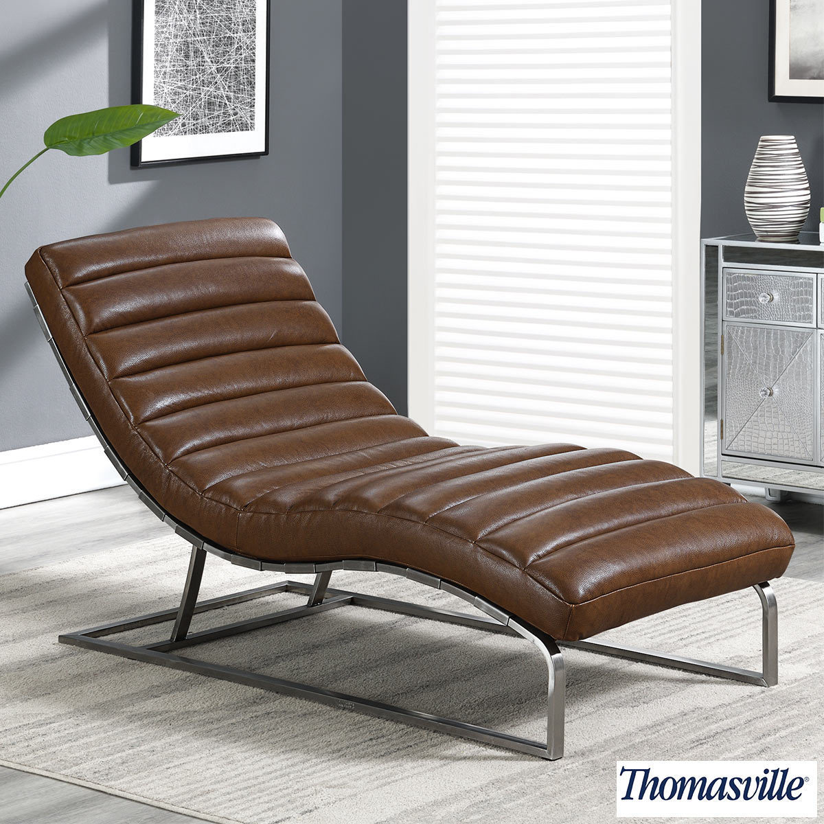 Thomasville Top Grain Leather Chaise Lounge Costco Uk
