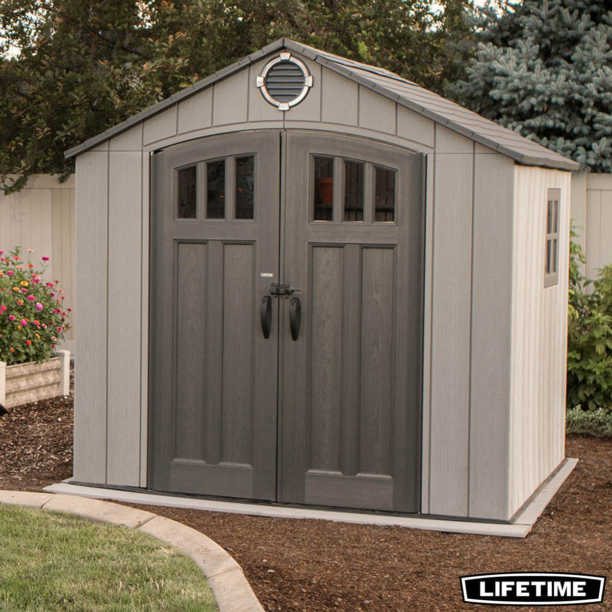 Lifetime 8ft X 7ft 5 2 4 X 2 3m Simulated Wood Resin Storage