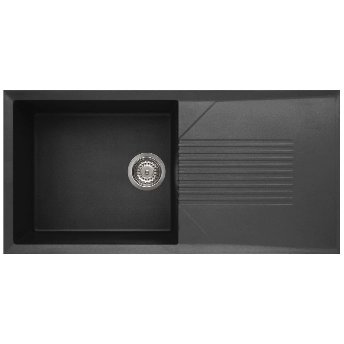 Reginox Tekno 480 Granite Single Bowl Kitchen Sink In Black Costco Uk