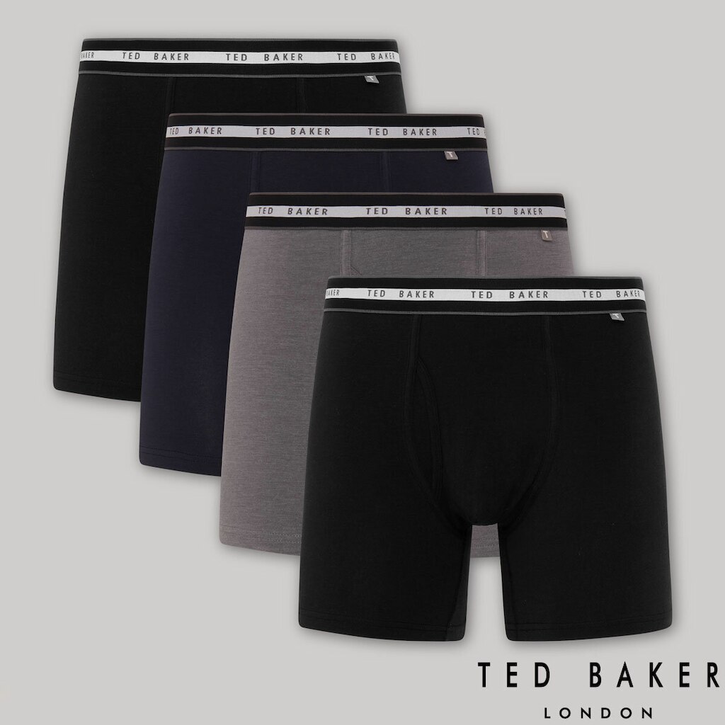 Ted Baker 3 Pack Di Boxer Brief In Cotone: Il Must-have Per Il Tuo Comfort Quotidiano! Taglia M Uomo, Colori Navy, Palm Geo E Navy