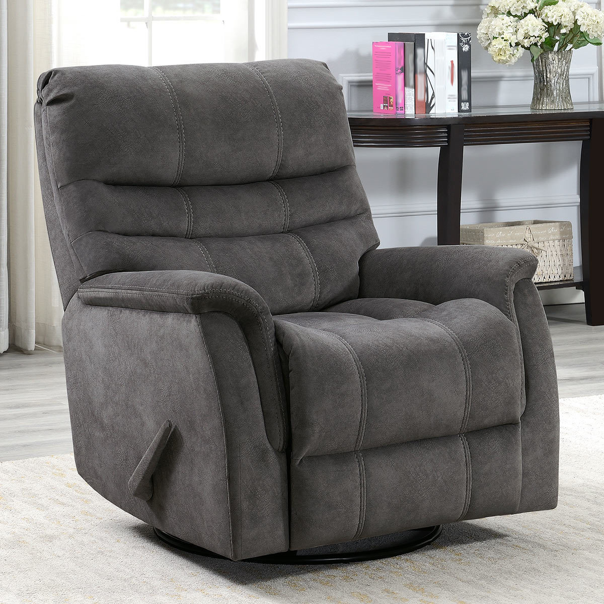 grey swivel rocker recliner