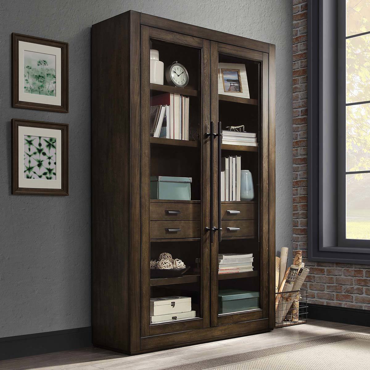 Bayside Furnishings East Hill Glass Door Bookcase Costco Uk