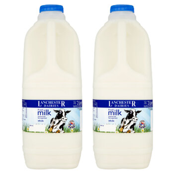 Lanchester Dairies Whole Milk, 2 x 2L