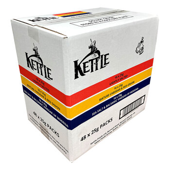 Kettle Hand Cooked Potato Chips Take Home Variety Box, 48 x 25g