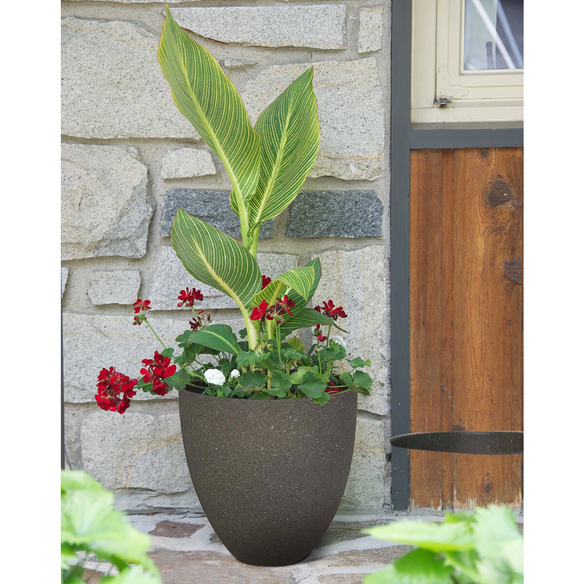 Southern Patio 38cm 15 Resin Egg Planter Grey Costco Uk