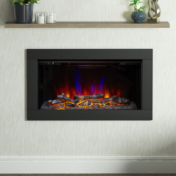 Flare Avella Wall Mounted Inset Electric Fire in Black, 2kW