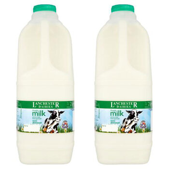 Lanchester Dairies Fresh Semi Skimmed Milk, 2 x 2L