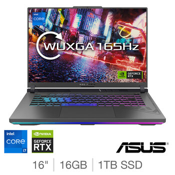 ASUS ROG Strix G16, Intel Core i7, 16GB RAM, 1TB SSD, NVIDIA GeForce RTX 4060, 16 Inch Gaming Laptop G614JV-N3153W