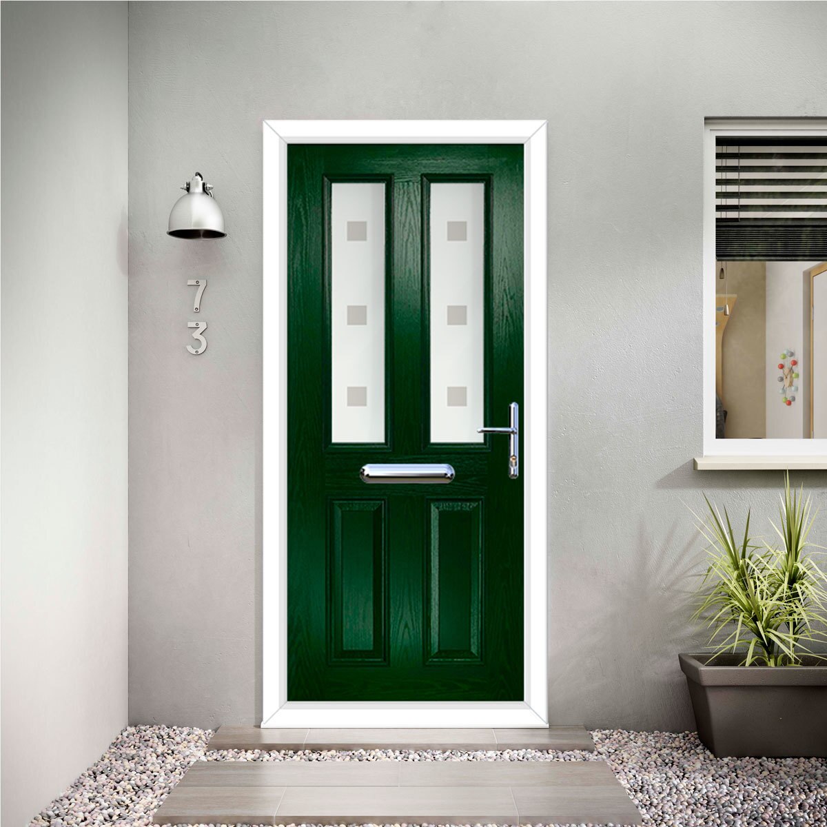 Birkdale Espirit 2 Pane Composite Front Door With Installation