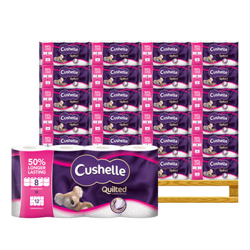 Cushelle Quilted Longer Rolls Toilet Tissue, 32 Rolls Pallet Deal (36 Units)
