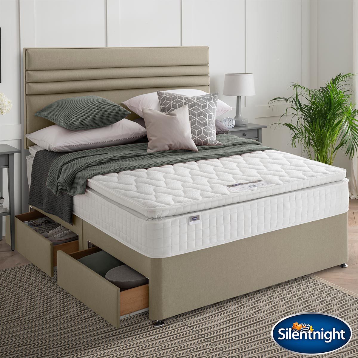 Silentnight Eco Comfort 800 Pillowtop Mattress Sandstone Divan