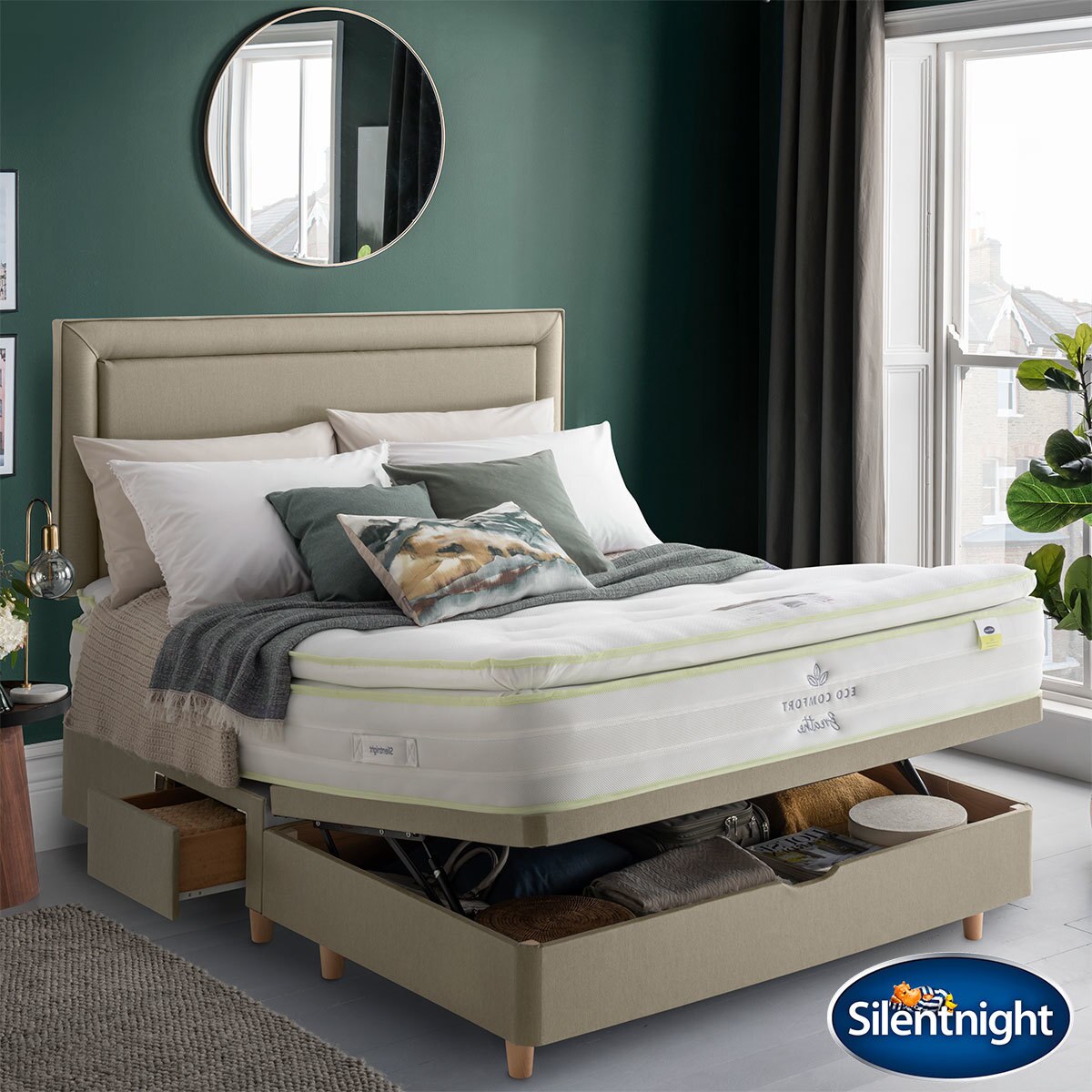 Silentnight 2200 Eco Comfort Breathe Mattress Sandstone Ottoman
