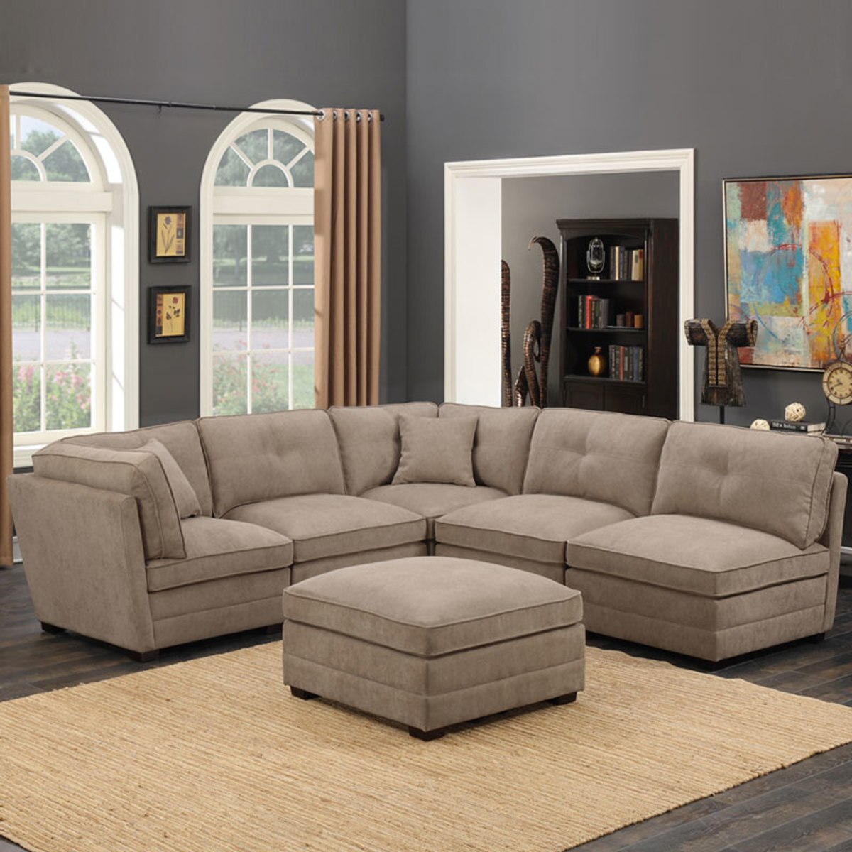 Barrington 6 Piece Modular Beige Fabric Sectional Sofa Costco Uk Barrington 6 Piece Modular Beige Fabric Sectional Sofa