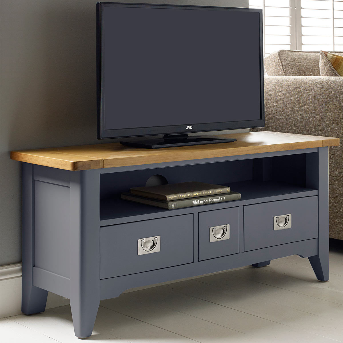 Bordeaux Painted Taupe Tv Stand For Tvs Up To 49 Costco Uk
