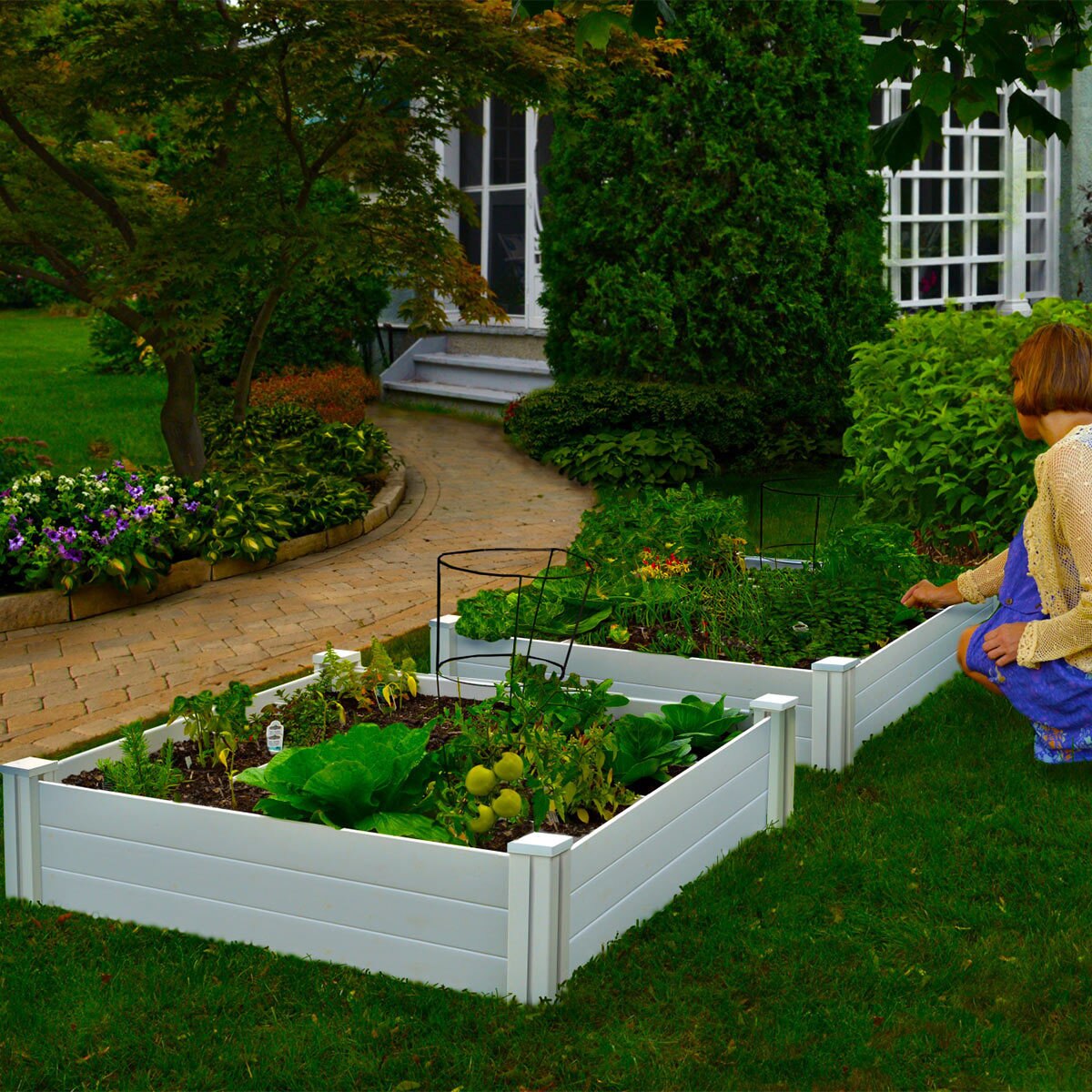 Vita 122 X 122 Cm White Vinyl Garden Bed 2 Pack Costco UK