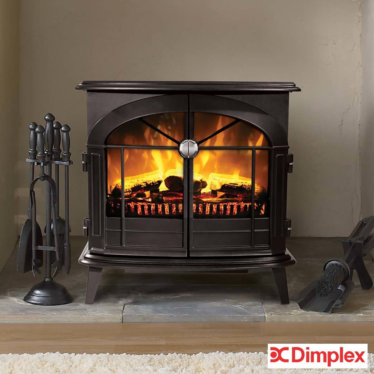 Dimplex Leckford Optiflame Electric Stove In Matt Black 2kw