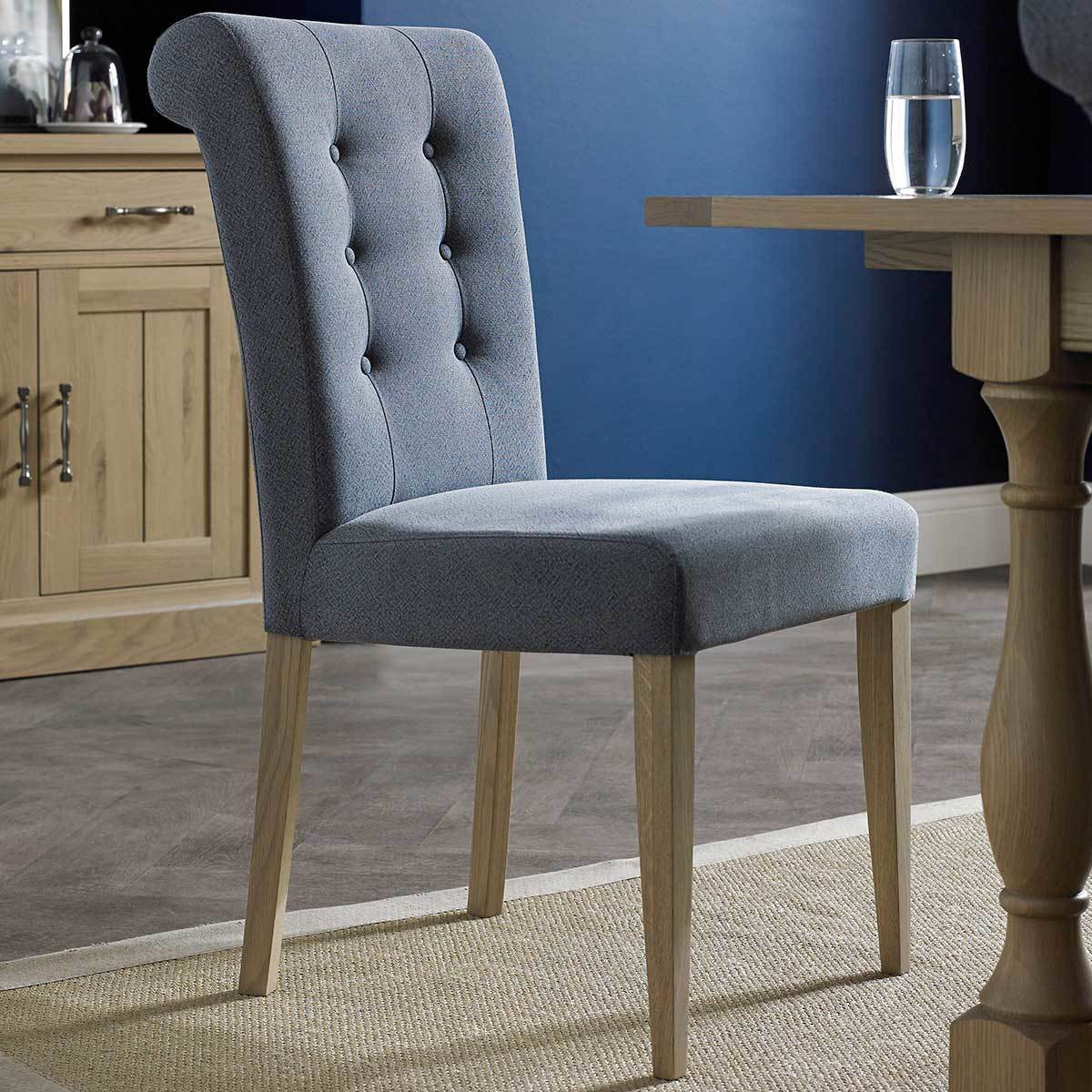Bentley Designs Chartreuse Slate Blue Fabric Upholstered Dining