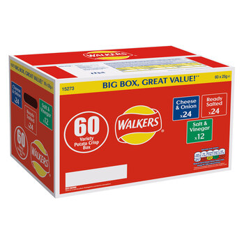 Walkers Crisps Variety Box, 60 x 25g
