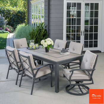 SunVilla Kingston 7 Piece Cushioned Dining Set + Cover