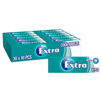 Wrigley's Extra Cool Breeze Chewing Gum, 30 x 10 Pack