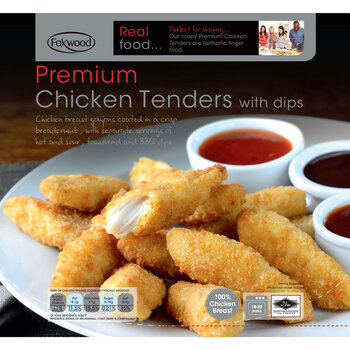 Foxwood Premium Chicken Tenders with Dips, 1.6kg