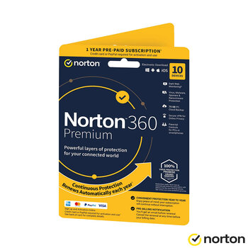 Norton 360 Premium 2022, Antivirus Software for 10 Device and 1 Year Subscription with Automatic Renewal
