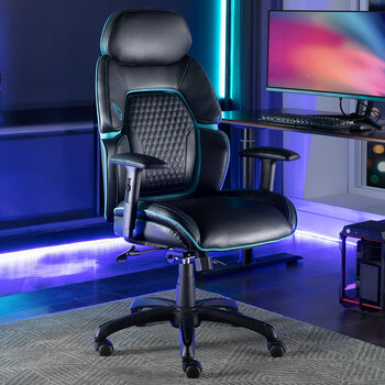 DPS® Centurion Gaming Chair with Adjustable Headrest, Black