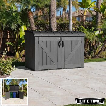 Lifetime 6ft 2" x 3ft 4" (1.9 x 1m) Horizontal 2,190 Litre Storage Shed in Grey - Model 60464E