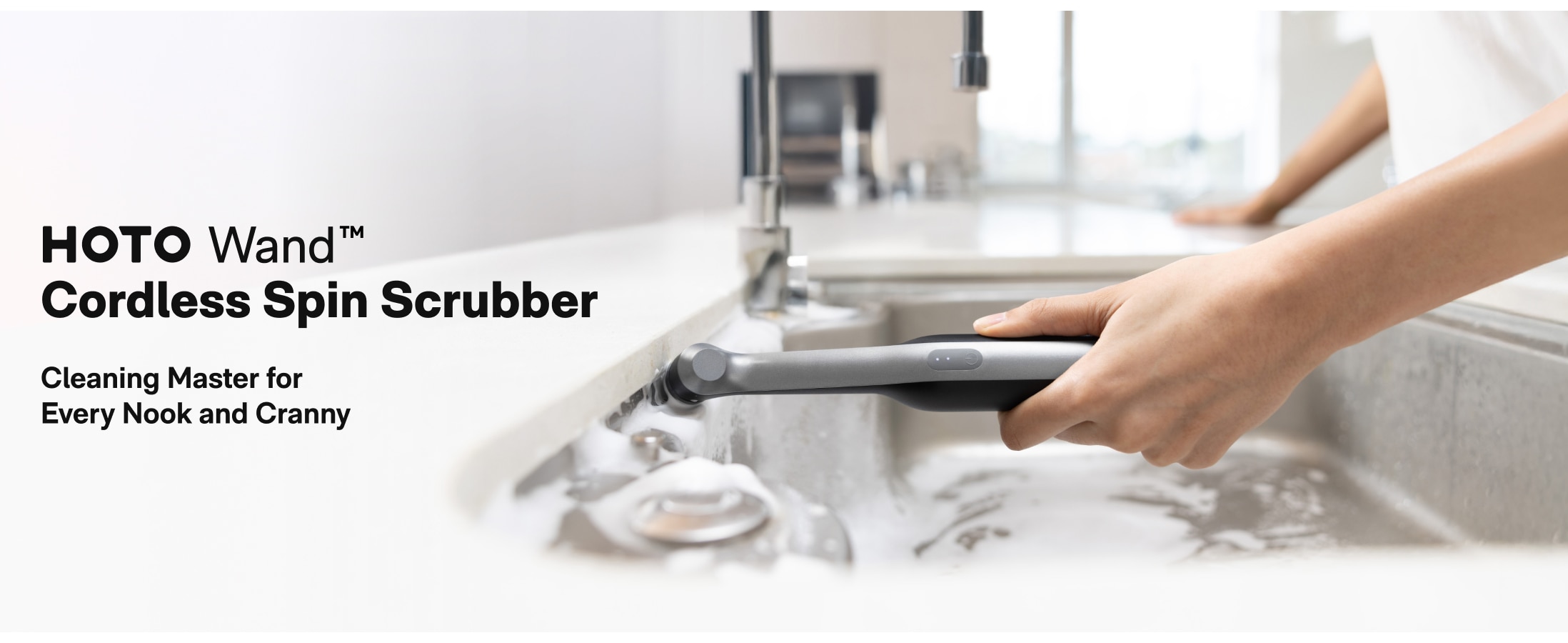 HOTO Wand Cordless Spin Scrubber