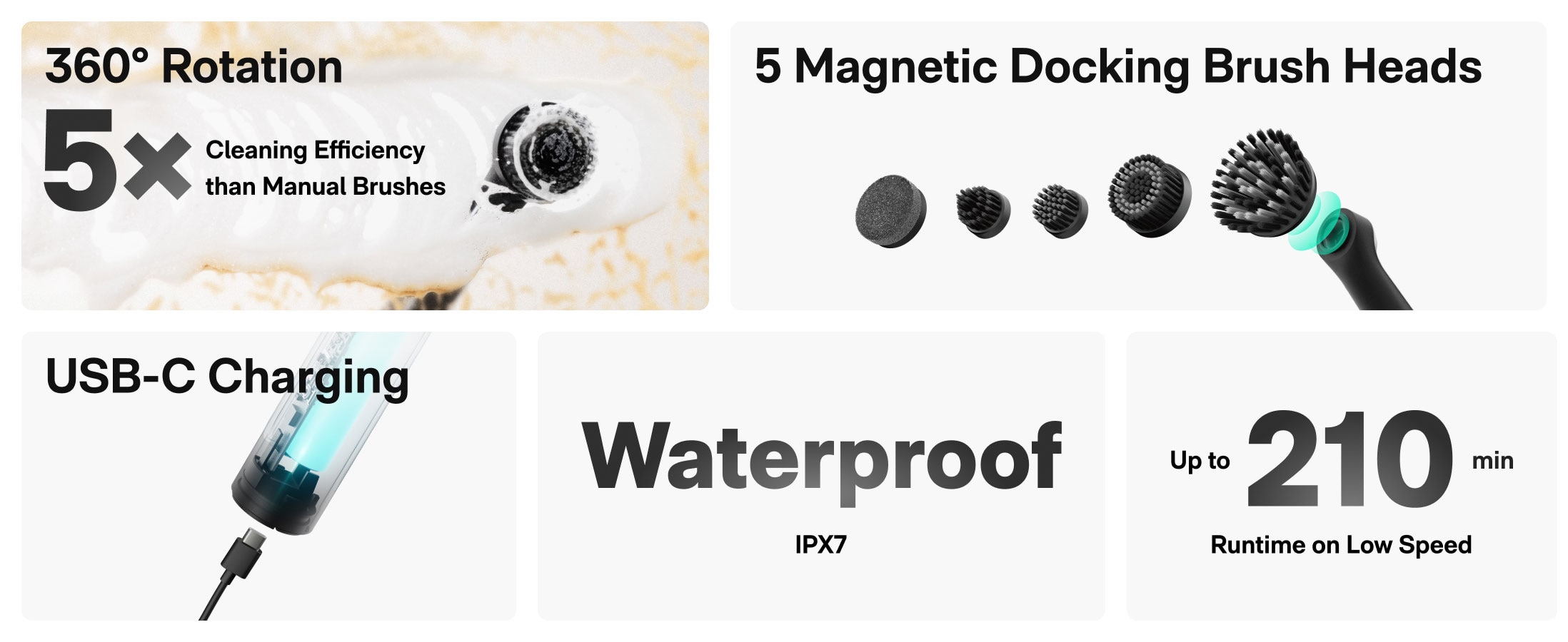 5 Magnetic Docking Brush Heads