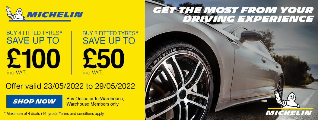 Save on Michelin Tyres* *Offer valid 23/05/2022 to 29/05/2022. Shop Now