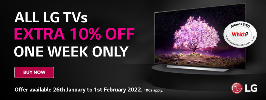 Save and extra 10% on all LG TVs