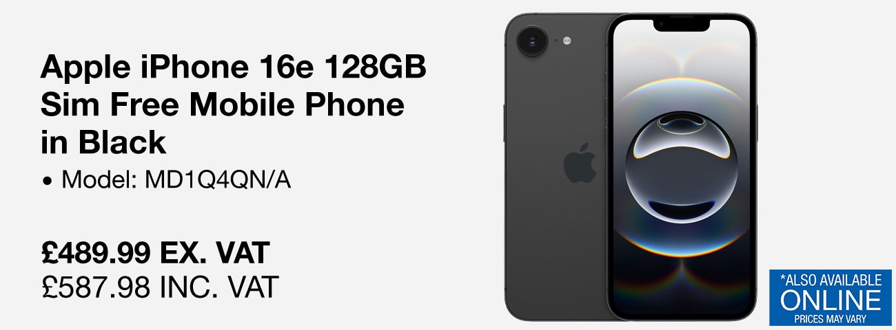 Apple iPhone 16e 128GB Sim Free Mobile Phone