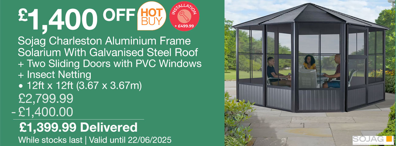 sojag charleston aluminium frame solarium