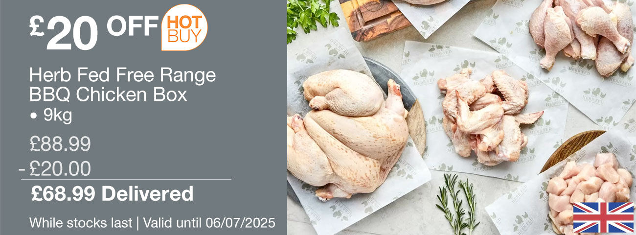 herb fed free range bbq chicken box