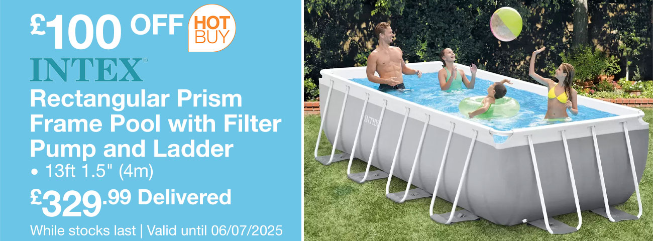 Intex Rectangular Prism Frame Pool with Filter Pump and Ladder