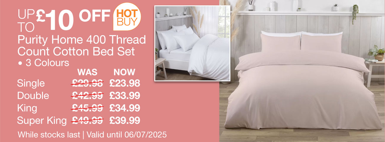 purity home 400 thread count cotton bed set
