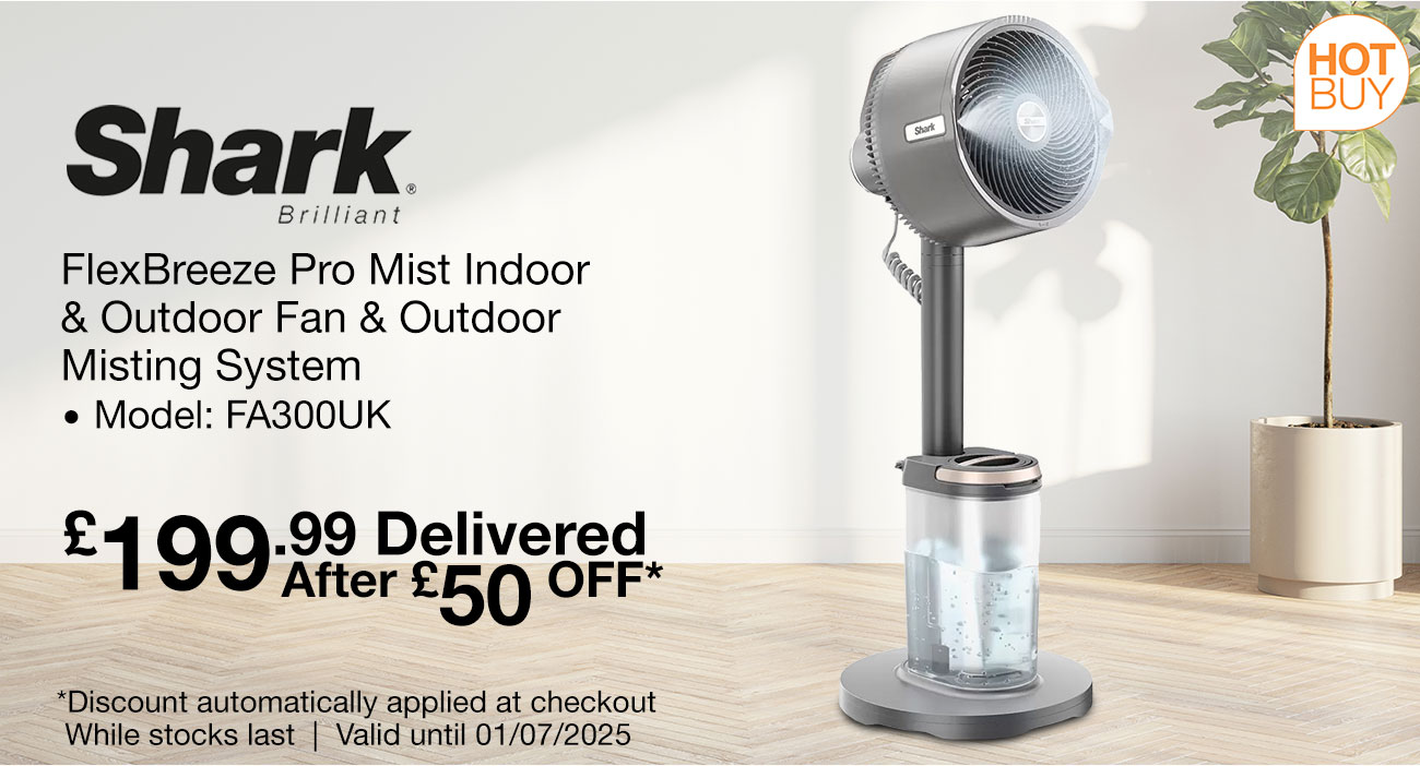 shark flexbreeze pro mist indoor & outdoor fan & outdoor misting system