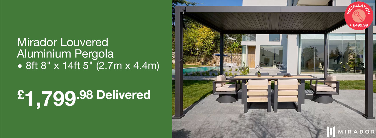 mirador louvered aluminium pergola