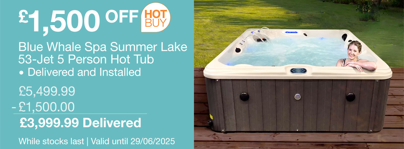 blue whale spa summer lake 53-jet 5 person hot tub