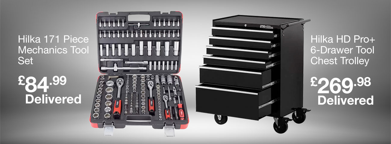 hilka tool chest trolley and tool set