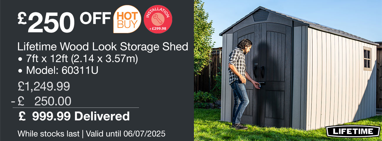 lifetime wood look storage shed