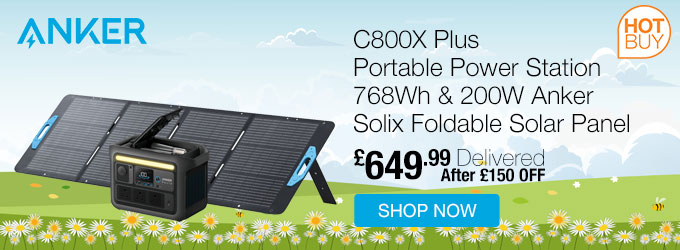 Anker C800X Plus Portable Power Station 768Wh & 200W Anker Solix Foldable Solar Panel