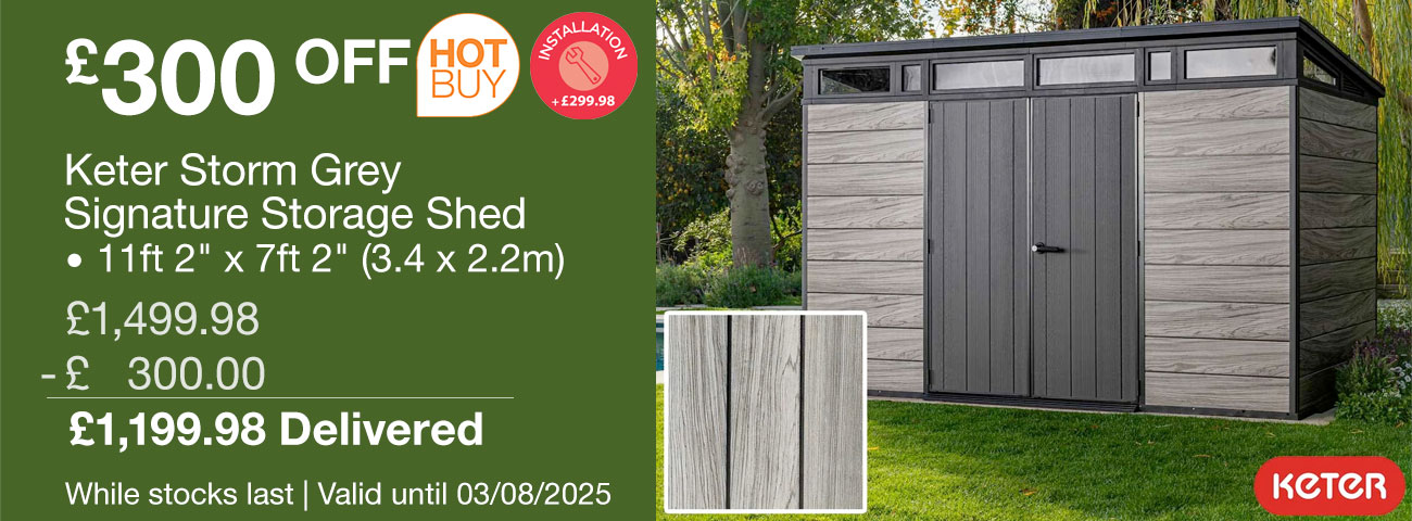 keter storm grey signature storage shed