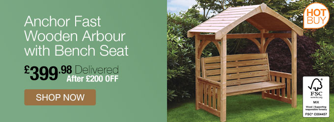 Anchorfast Wooden Seated Arbour