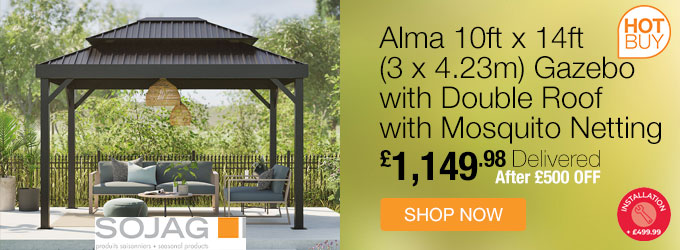 Sojag Alma 10ft x 14ft Gazebo with Double Roof with Mosquito Netting
