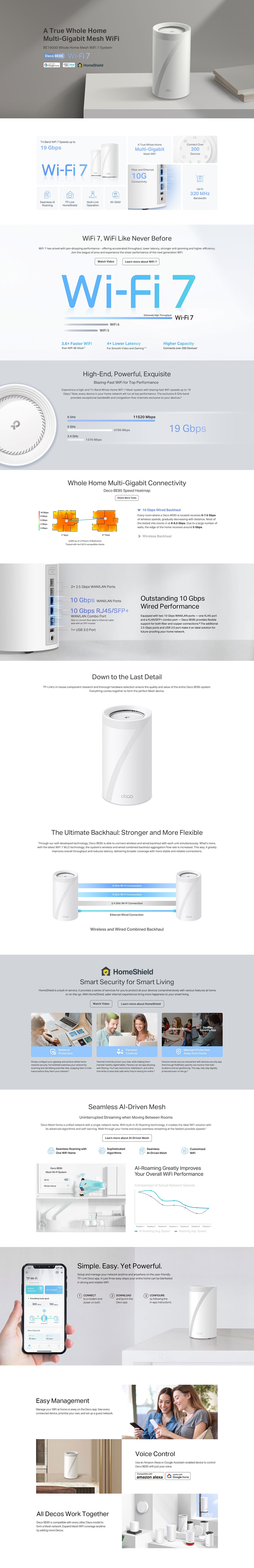 TP-Link Deco BE85 (4-Pack) Tri-Band WiFi 7 Mesh System
