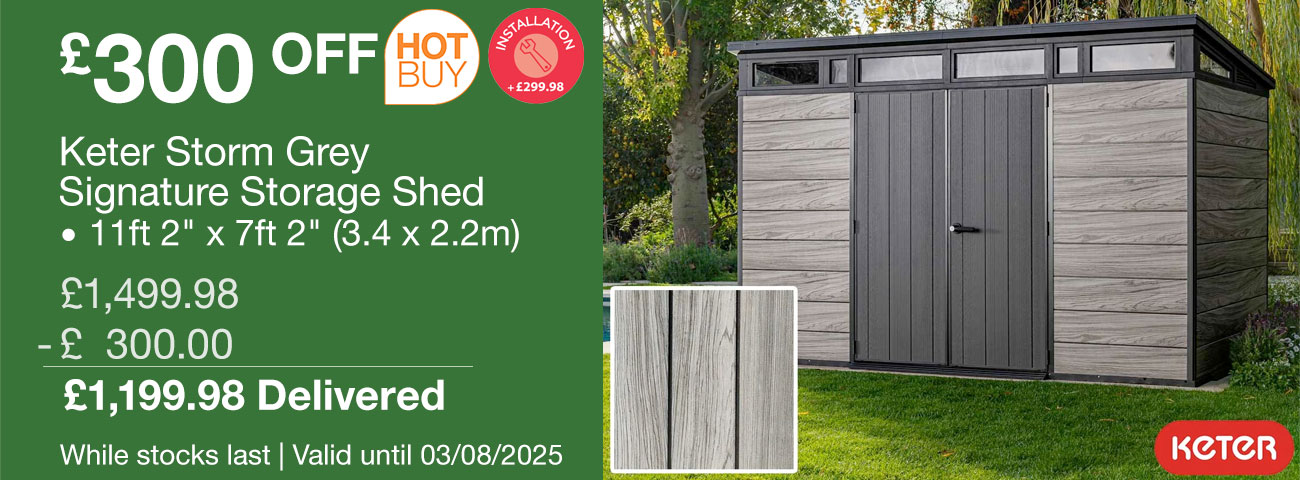 keter storm grey signature storage shed