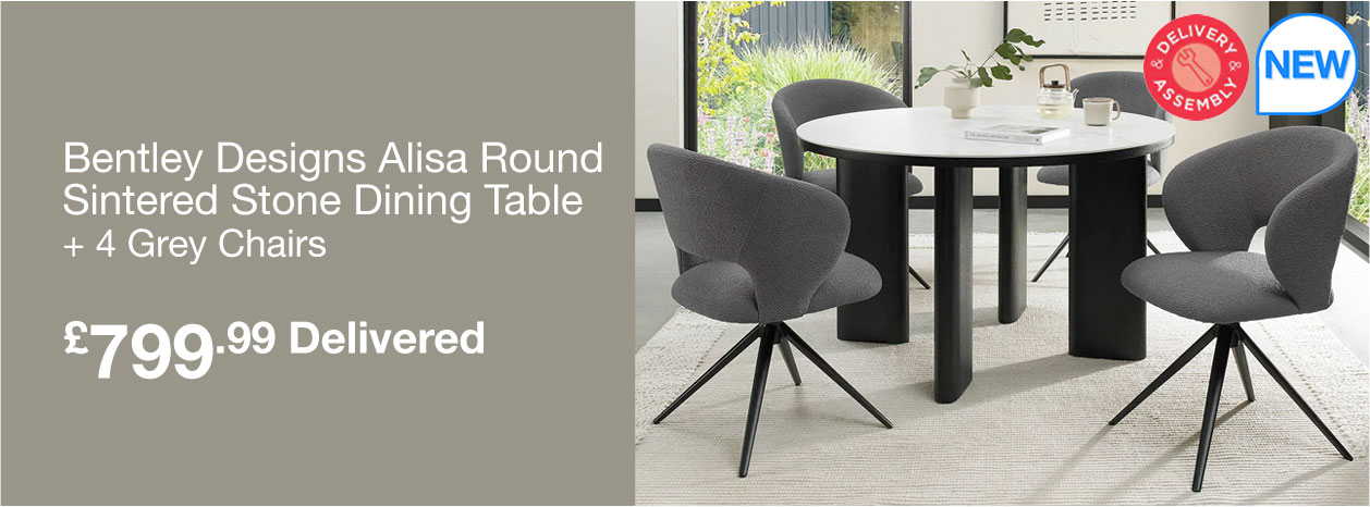 bentley designs alisa round sintered stone dining table